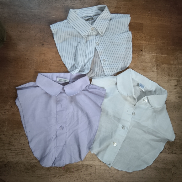Vintage Accessories - Vintage Three-Pack Detachable Blouse Dickeys - White, Light Purple, Blue-Stripe